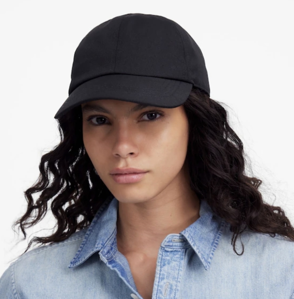 Madewell ✨ Black Baseball Cap Leather Strap ✨ NWT